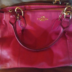 Coach New York Ruby Red Collette Leather Carry All